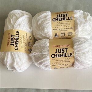 Premier White Chenille Yarn